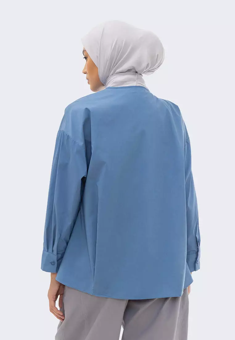 Ria Miranda Steel Blue Ginnie Top