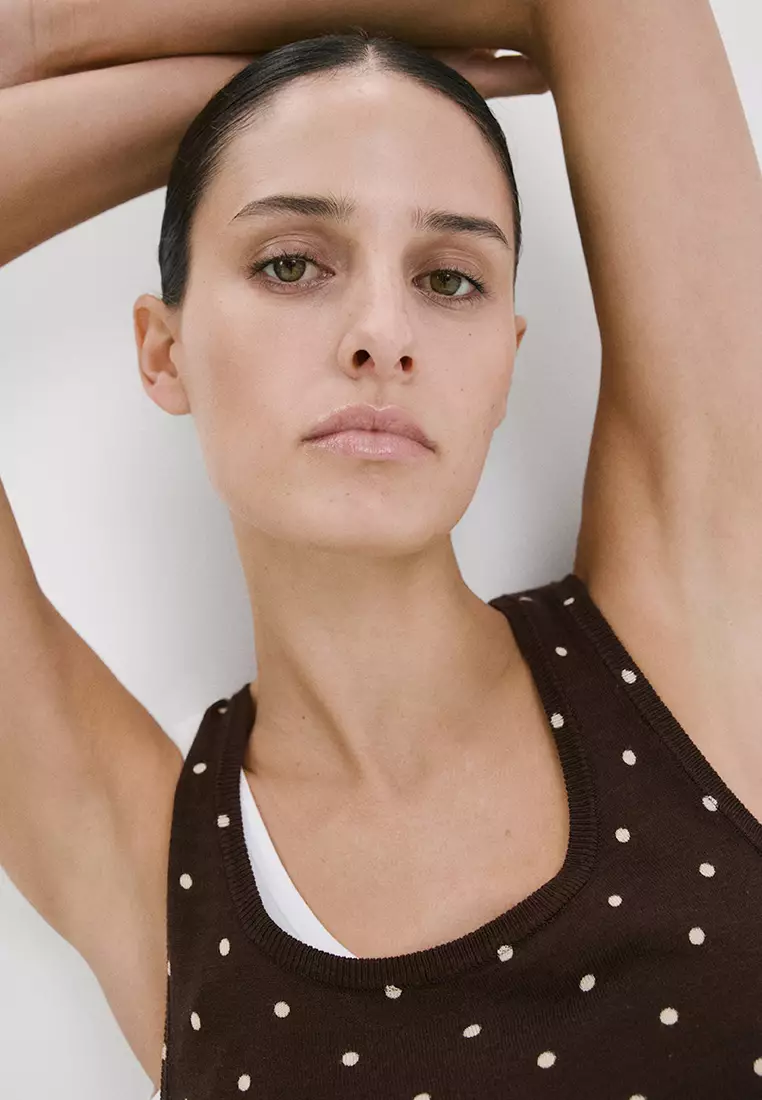 Polka-Dot Knitted Top