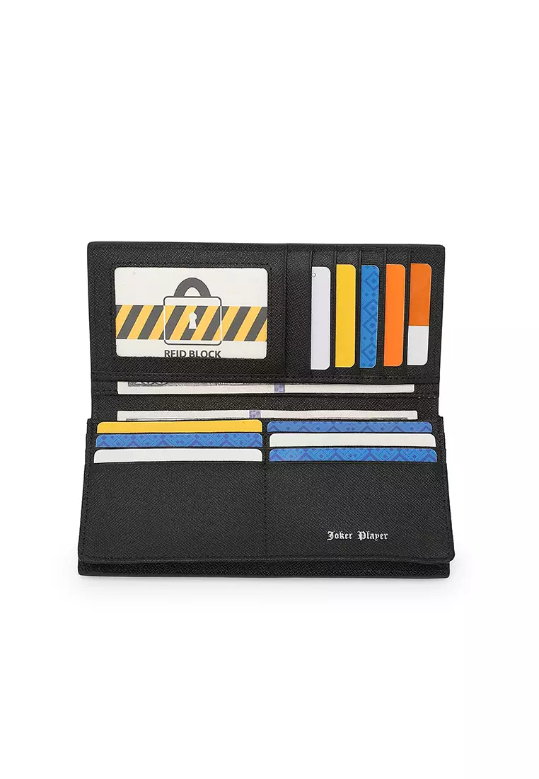Men's Genuine Leather RFID Blocking Bi Fold Wallet  (Dompet Bi Fold Pria Kulit Genuine RFID Blocking) - Hitam