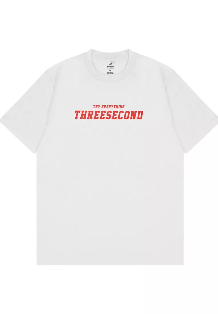 3Second Men's T-Shirt Short Sleeve Regular Fit Cotton Logo Script Barley OL-C640125