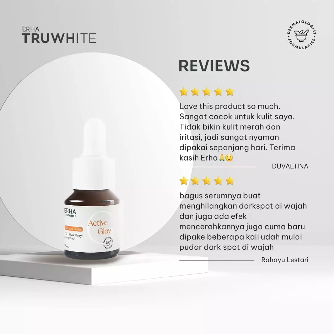 ERHA Truwhite 3% Txa & Hexyl Resorcinol Active Glow Booster 15Ml - Booster Pencerah