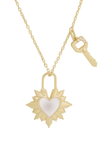 Wanderlust + Co gold In A Heartbeat Pearl Gold Necklace D783EAC50A3530GS_1