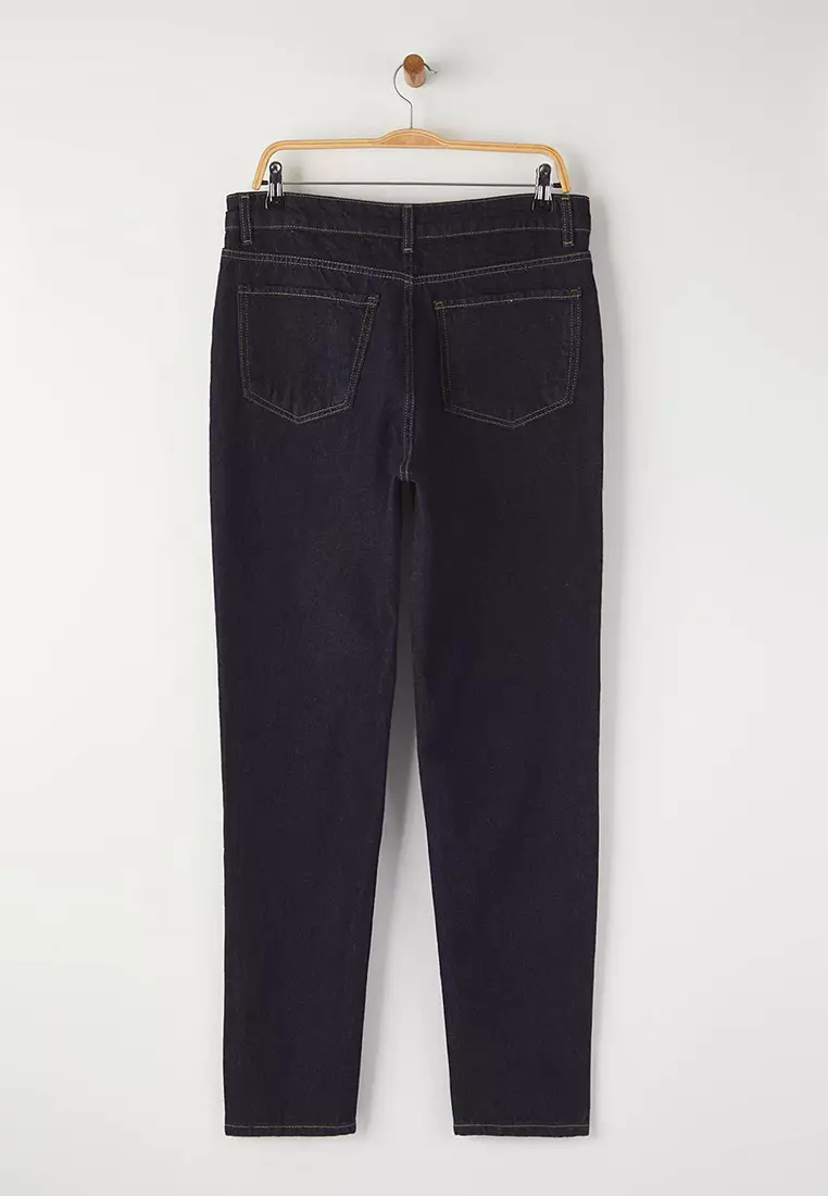 Dark Navy Essential Fit Tobacco Stitched Jeans
