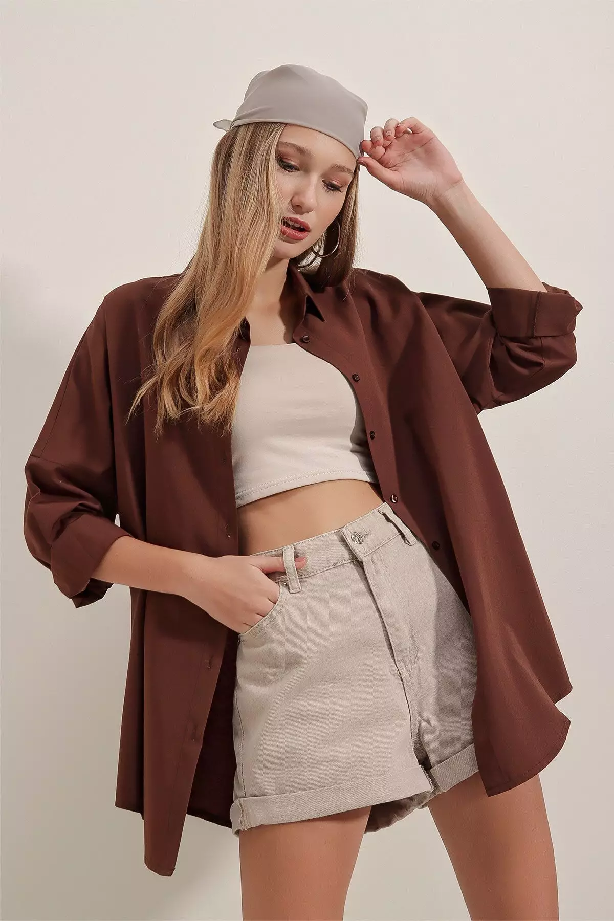 Oversized Long Basic Shirt
