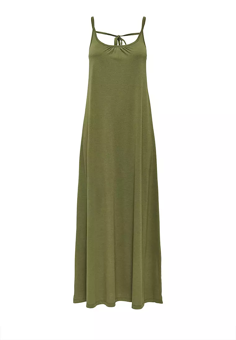 Sleeveless Back Tie Jersey Dress