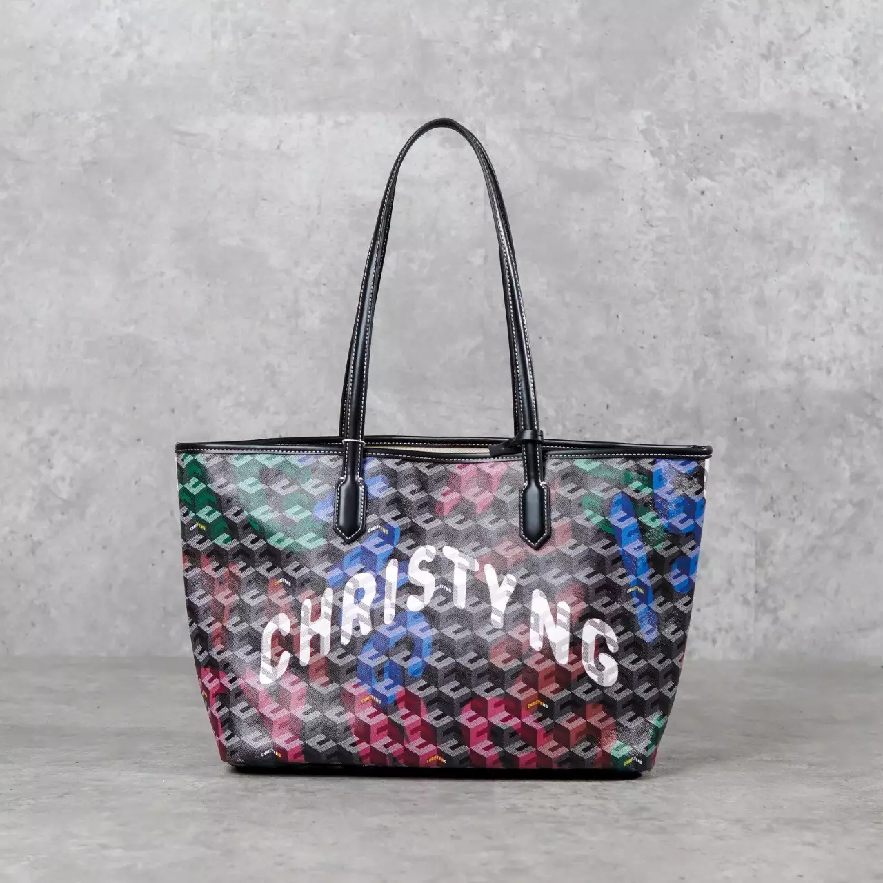 Tas CHRISTY NG RUSSO MONOGRAM PATTERN MULTICOLOR TOTE BAG MEDIUM 100% ORIGINAL