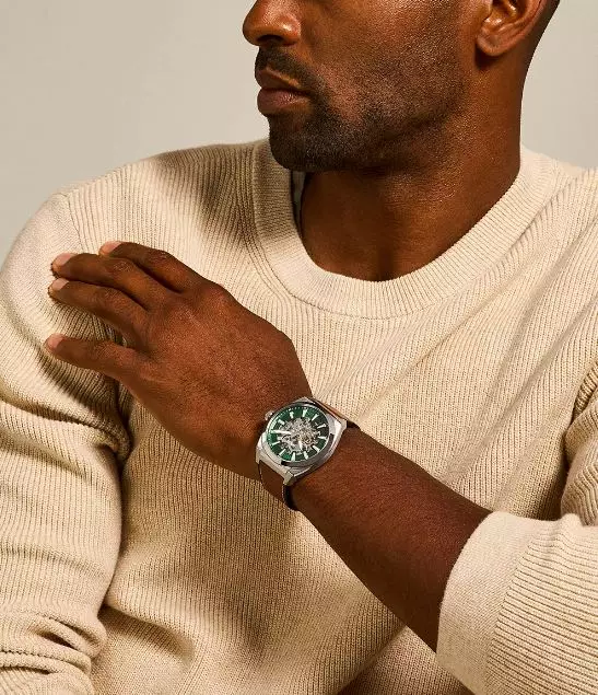 Fossil Everett Automatic Brown Leather Jam Pria - ME3261