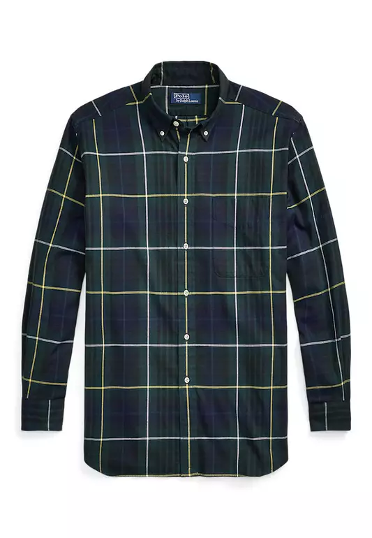 Custom Fit Plaid Brushed Oxford Shirt