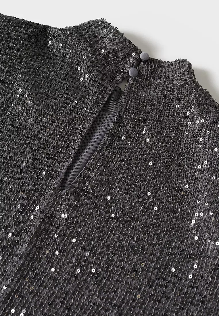 Sequin Turtleneck Top