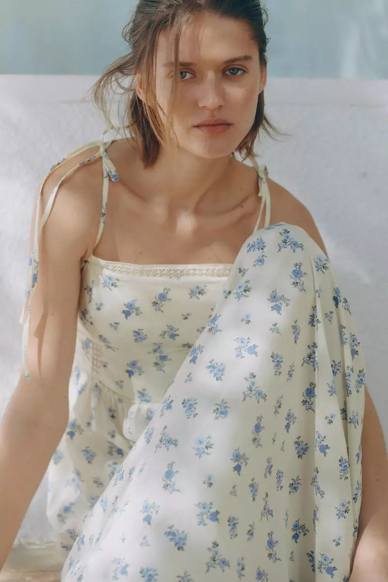Tie-strap cotton dress