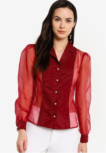 Jual Zalora Occasion Organza Blouse Original Zalora Indonesia