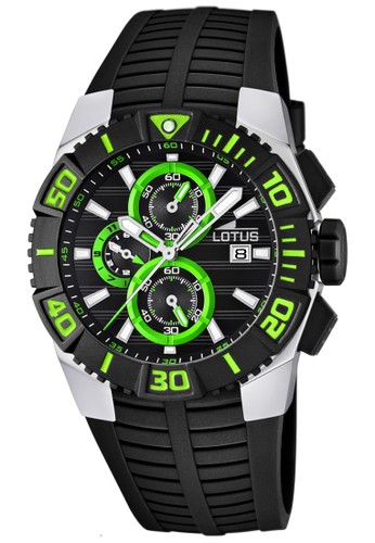 Lotus Men's Watch LOT L15778/6 Chronograph Black Green Polyurethane