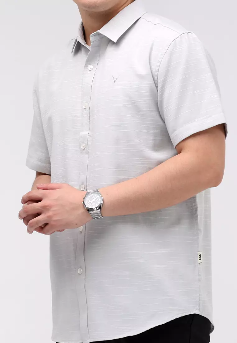 Woven Slub Cotton Short Sleeves