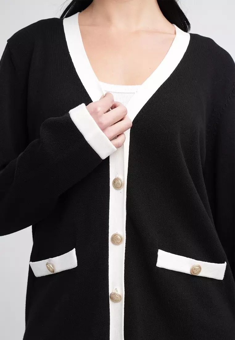 Amelia Signature Button-Up Knit Cardigan