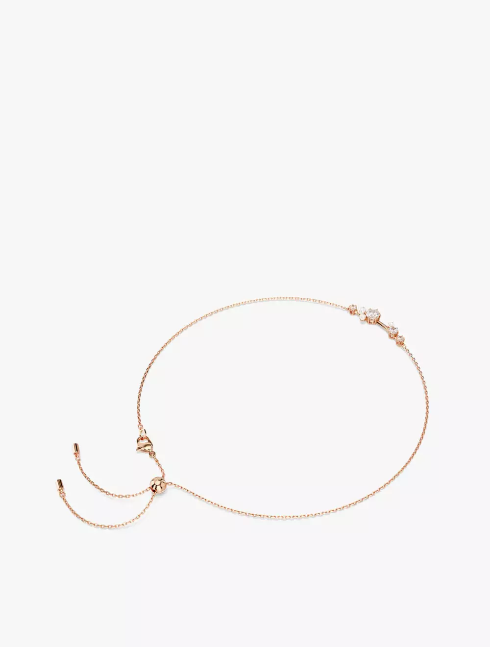 Constella Necklace, Crystal Pearl, Round Cuts, White, Rose Gold-Tone Plated - White