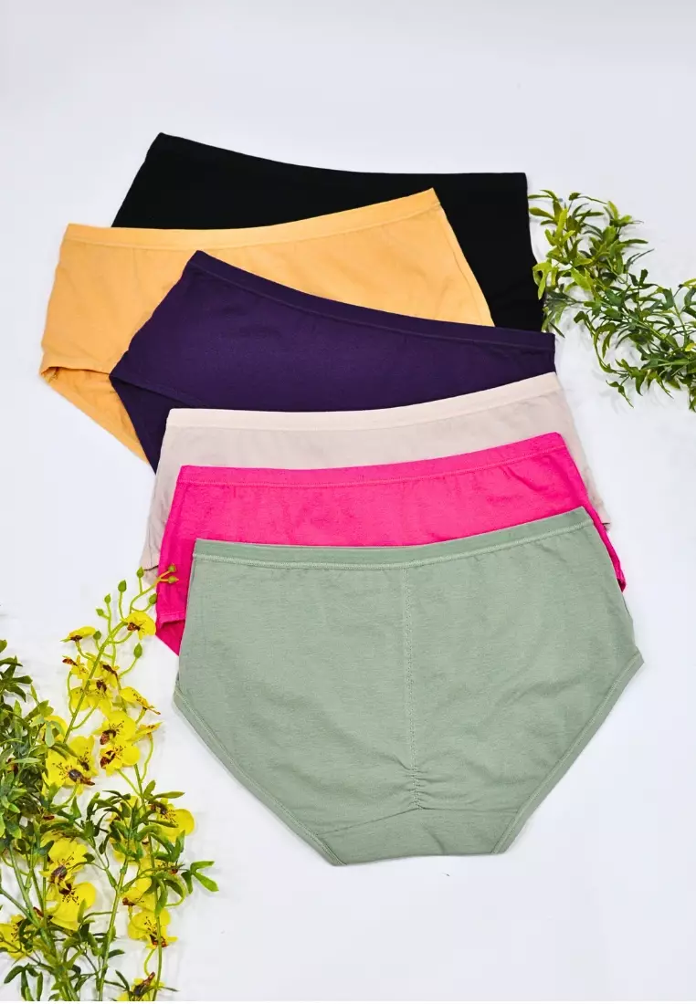 6 Pack Jasmine Brief Cotton Panties Bundle A