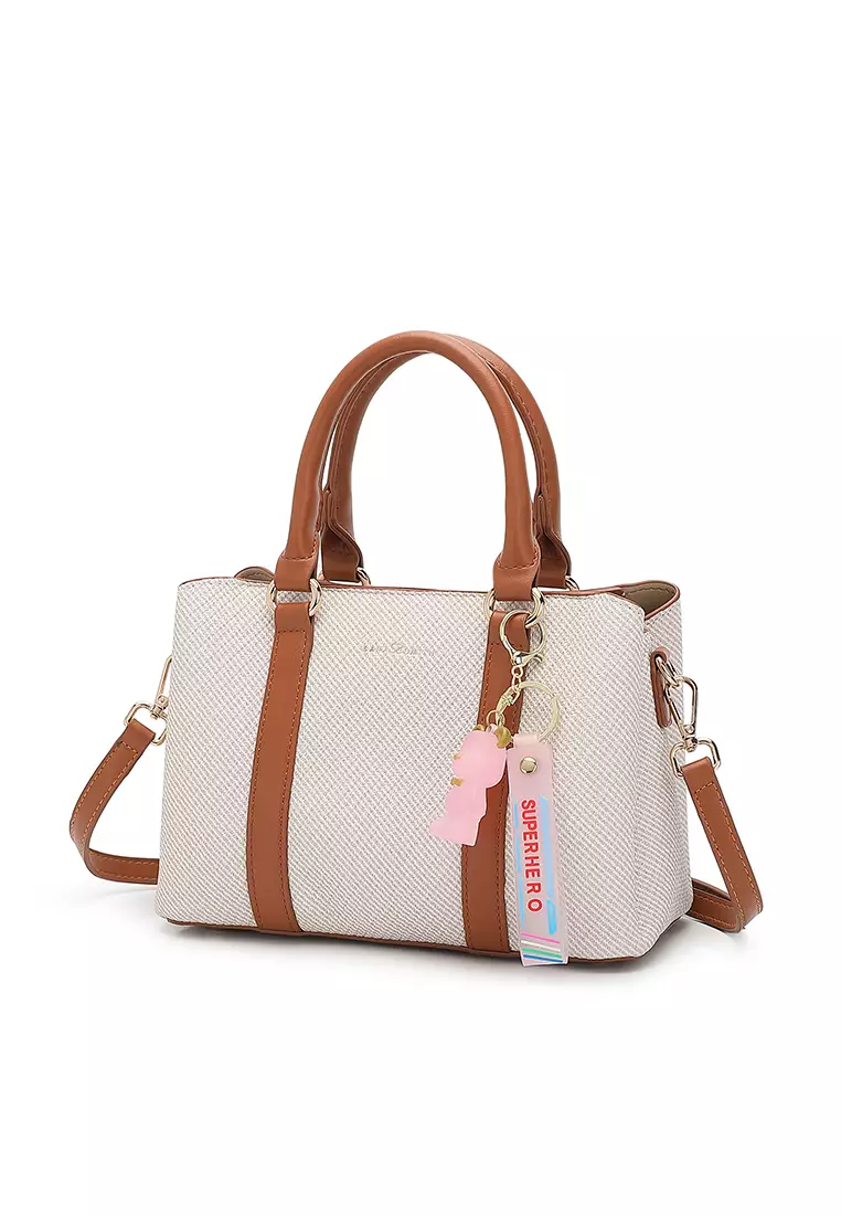 Women's Top Handle Bag / Sling Bag / Crossbody Bag / Shoulder Bag (Tas Tangan Wanita / Tas Selempang Wanita / Tas Bahu Wanita) - Putih