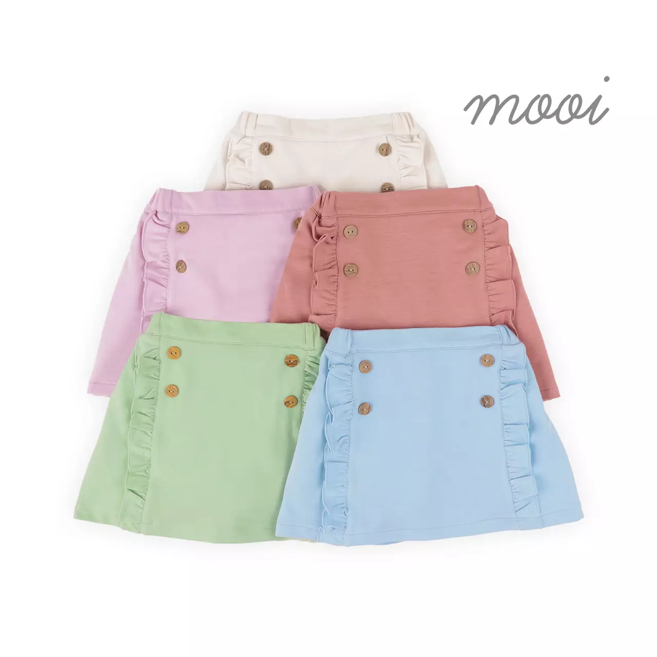 Mooi Rok Celana Skort Anak Perempuan Asa Ruffle Skort - Sage Green