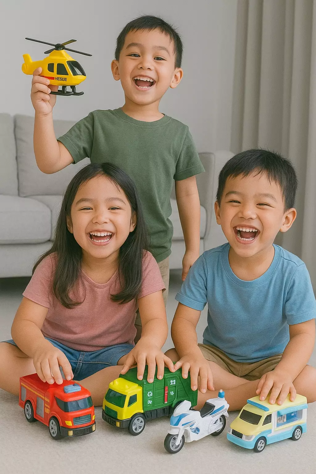 ELC Big City Lights & Sounds Vehicle Toys - Mainan Pretend Play Mobil Mobilan Motor Helikopter Anak Balita 3 Tahun
