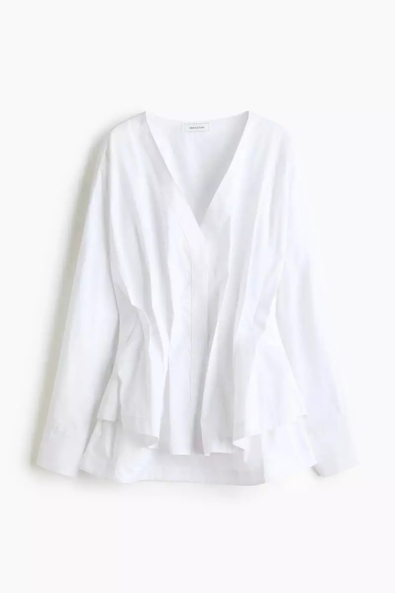 Waisted cotton blouse
