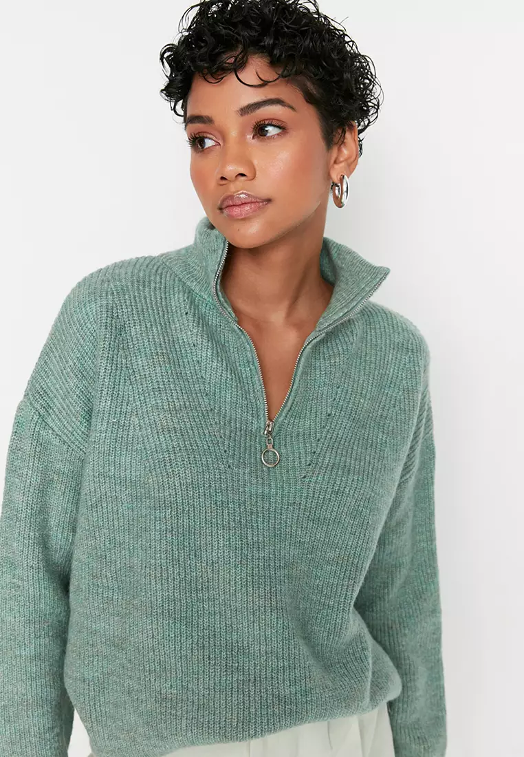 Zip-up Knitwear Sweater