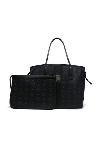 MCM black MCM women's double-sided printed handbag single shoulder bag mother bag 5D354AC4EF5227GS_1