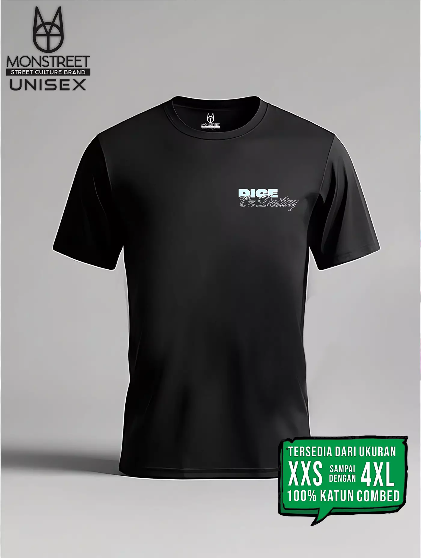 Monstreet Kaos Katun Combed 24S Grafis Reguler Fit Hitam Tshirt UTR131 Cotton Combed 24S Graphic Tshirt Regular Fit Black Tshirt