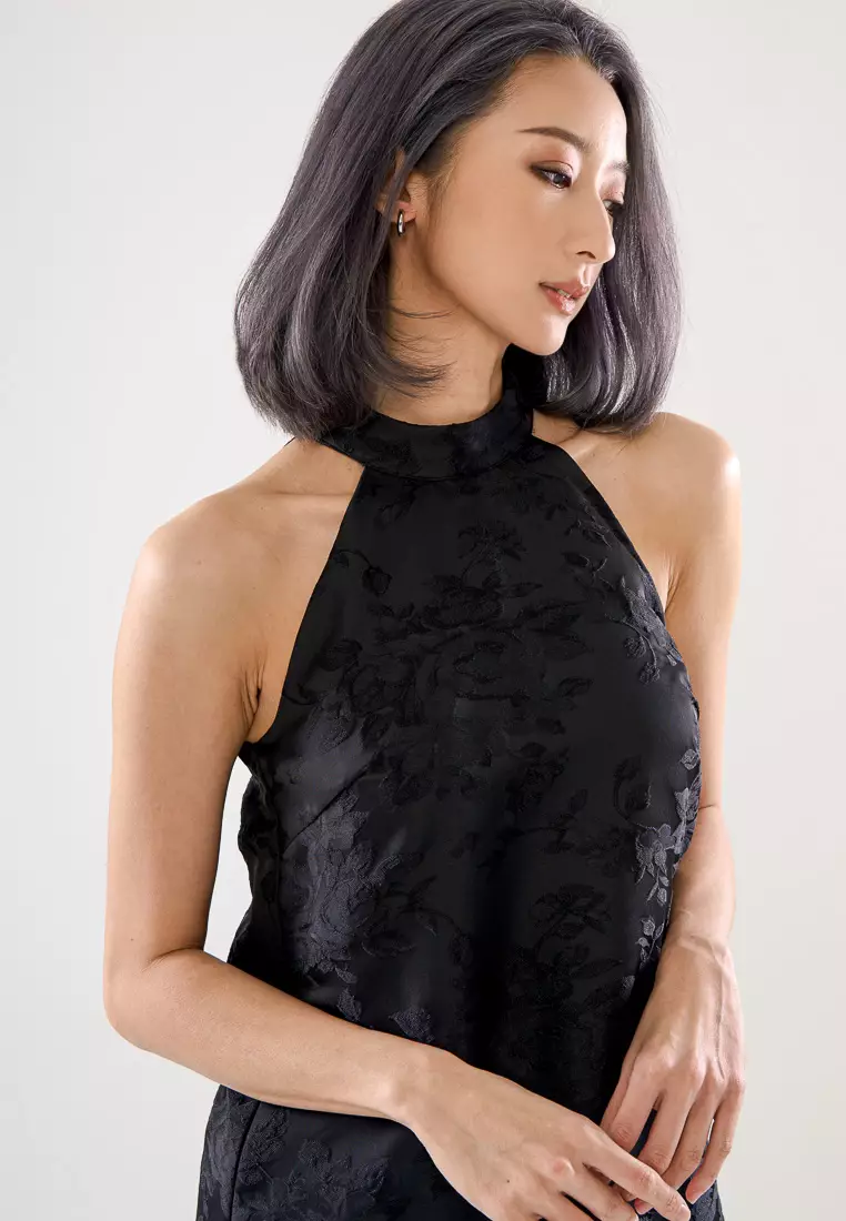 Halter neck shift dress outlet