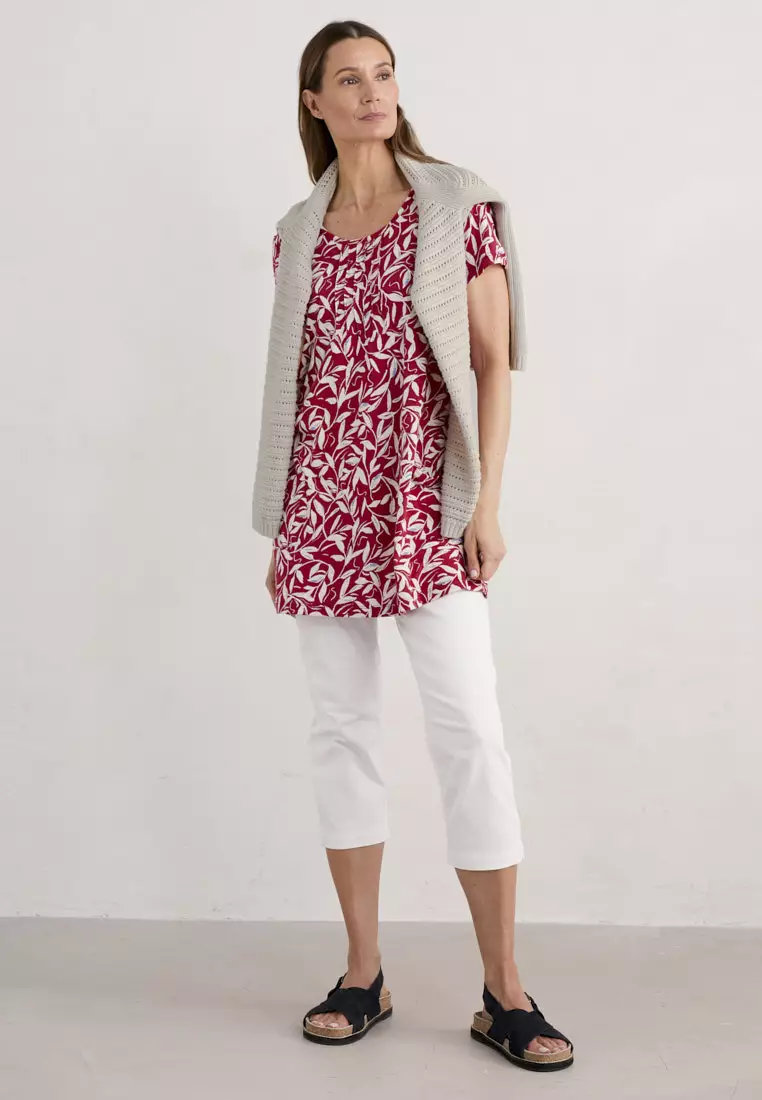 Seasalt Damen Tunika Mit 3/4-Arm - Baumwolle, Weiß Mit Punkten, Lizzy-Modell, Perfekt Für Casual Und Business