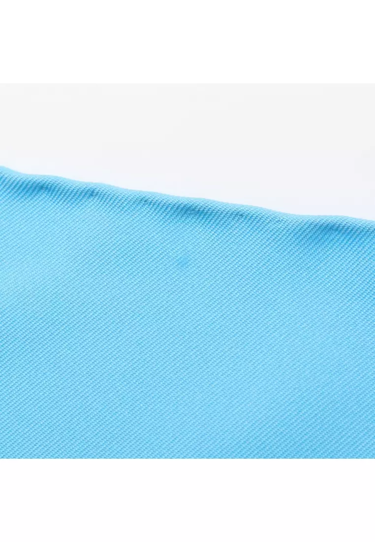 Pre-Loved Gucci GUCCI × Doraemon scarf floral pattern silk Light blue multicolor