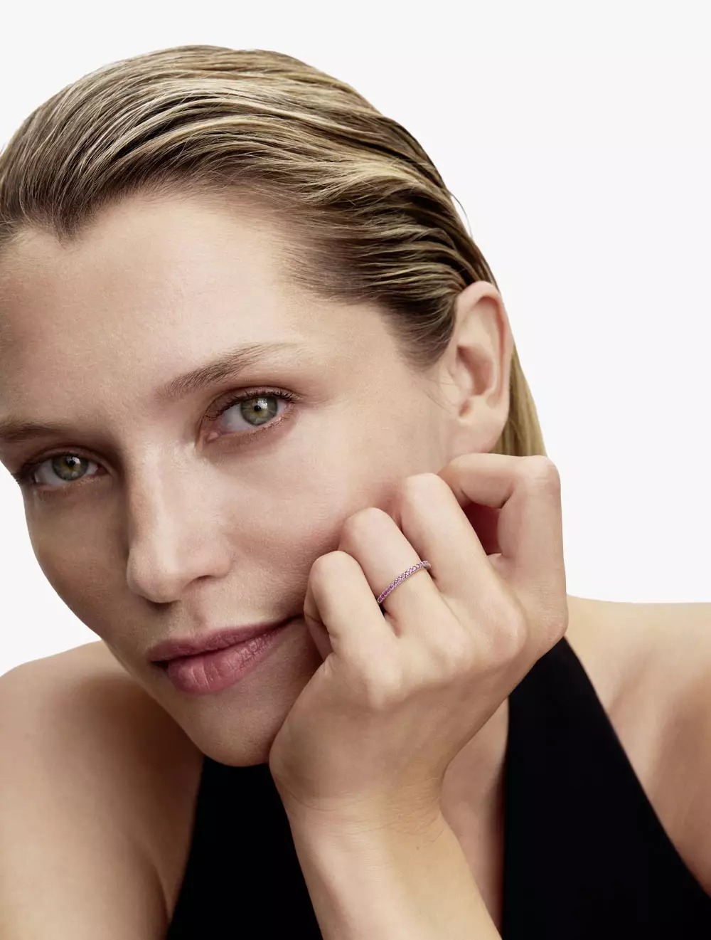 Sterling Silver Ring With Fancy Pink Cubic Zirconia - 54