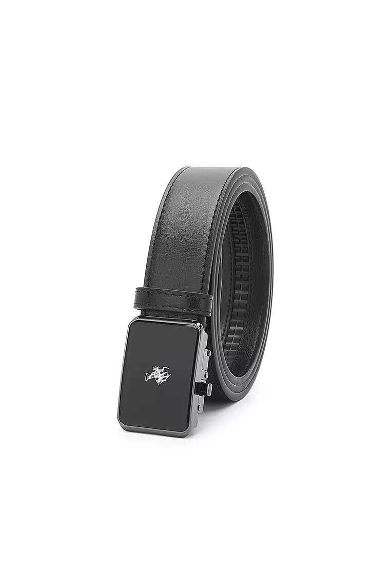 Gift Set - Leather RFID Wallet + 35mm Automatic Buckle Belt (禮盒 - 皮具錢包 + 腰帶) - 黑色