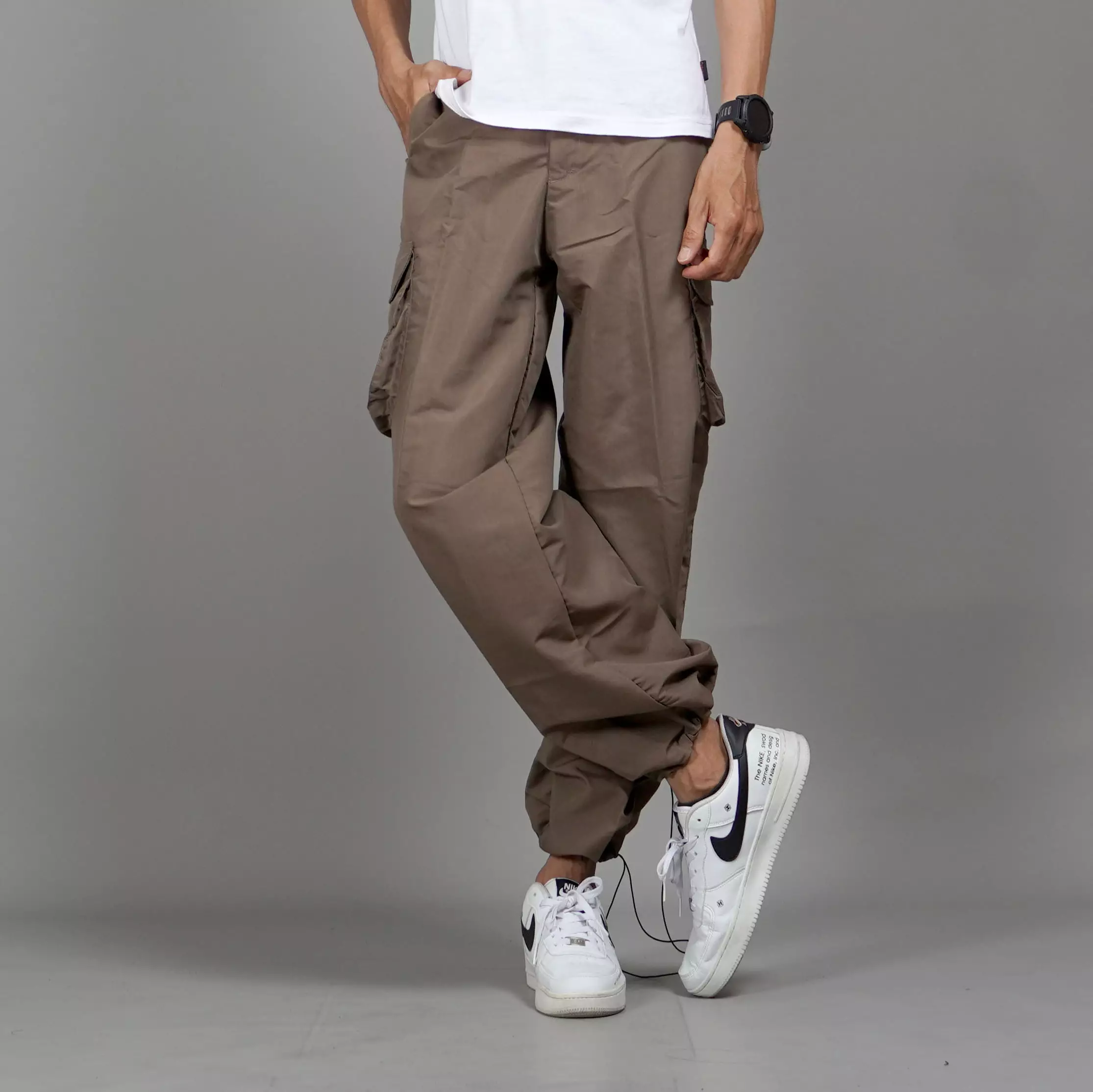 REAGAN Celana Panjang Cargo Pria Celana Panjang Pria Cargo Pants - BROWN