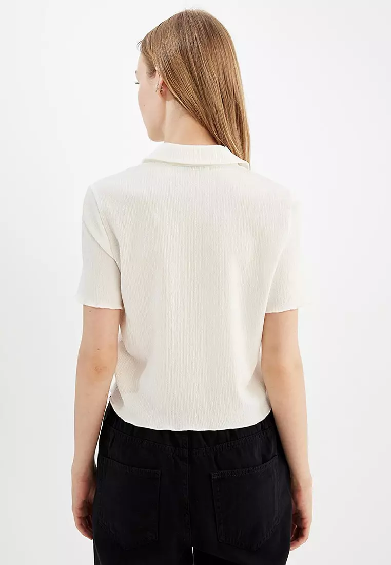 Cool Fitted Wrinkled Short Sleeve Shirt