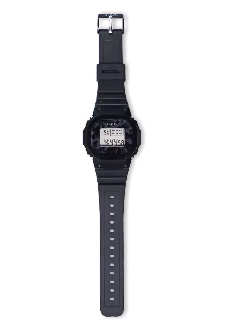 AMC23 Jam Tangan Anti Air Digital Camo Black Katakana