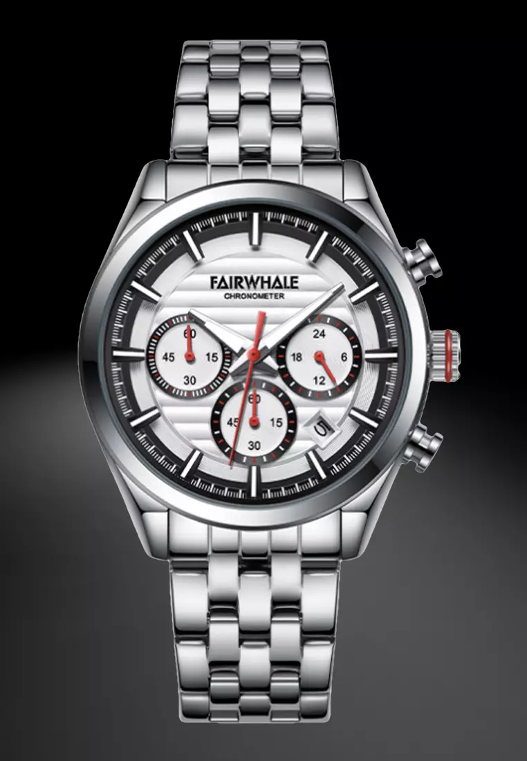 Unisex Chronograph Quartz Watch, 42mm, Metal Bracelet