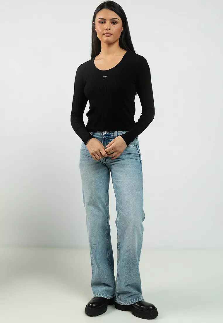 Ribbed Baby Fox Long Sleeve T-Shirt