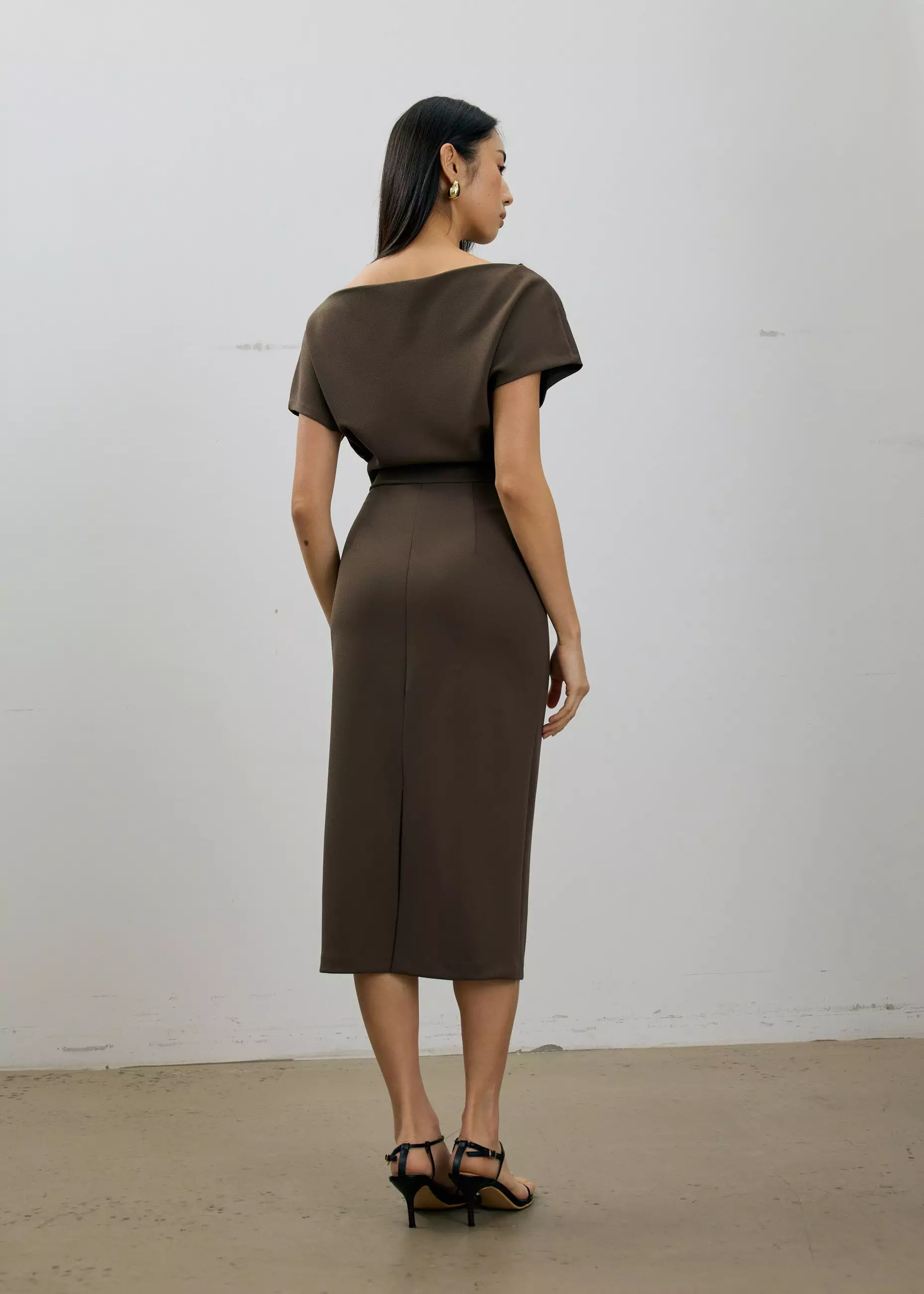 Dress Wanita - Amala Multi-way Drape Midi Dress