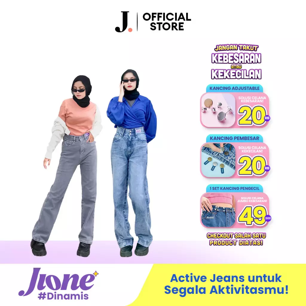 Jione Celana Loose High Waist Jeans 012