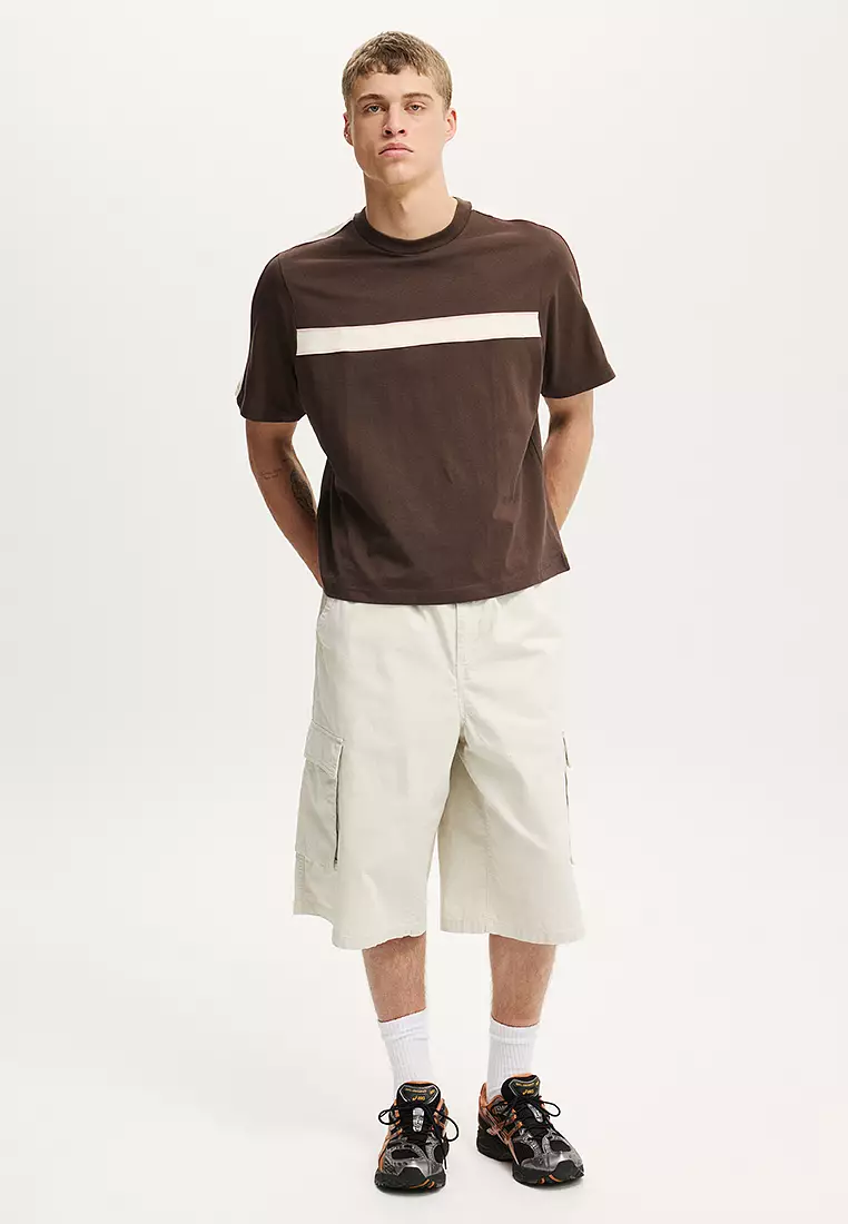 Cropped Fit Panel T-Shirt