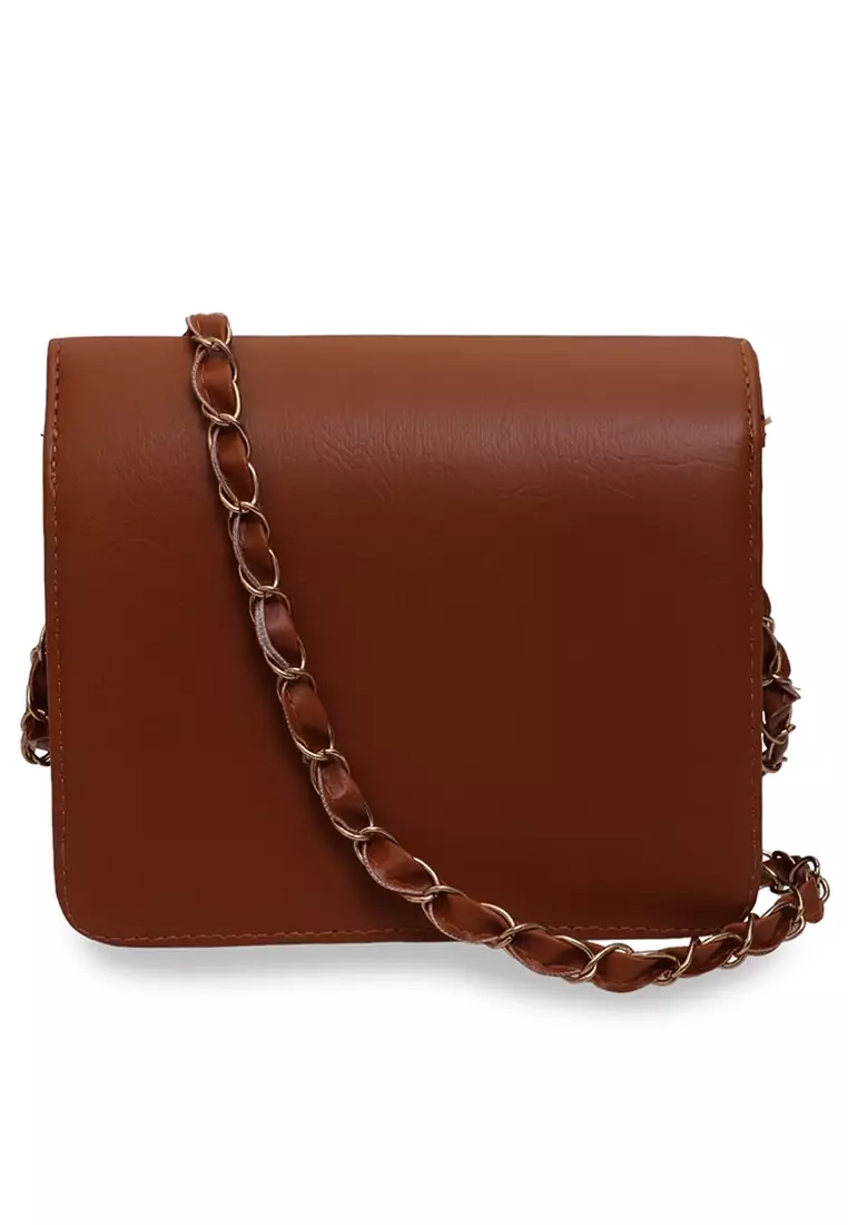 Caxia Slingbag Woman Casual Design Simple Tas Slempang Premium Quality - Mocca