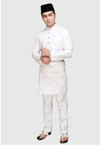 Amar Amran white Baju Melayu Moden 04FBBAA1B368D0GS_1