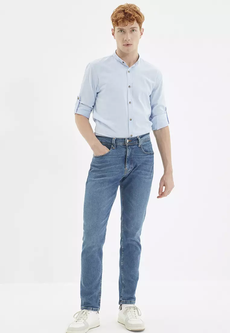 Buy Trendyol Slim Fit Grandad Collar Shirt 2024 Online | ZALORA Singapore