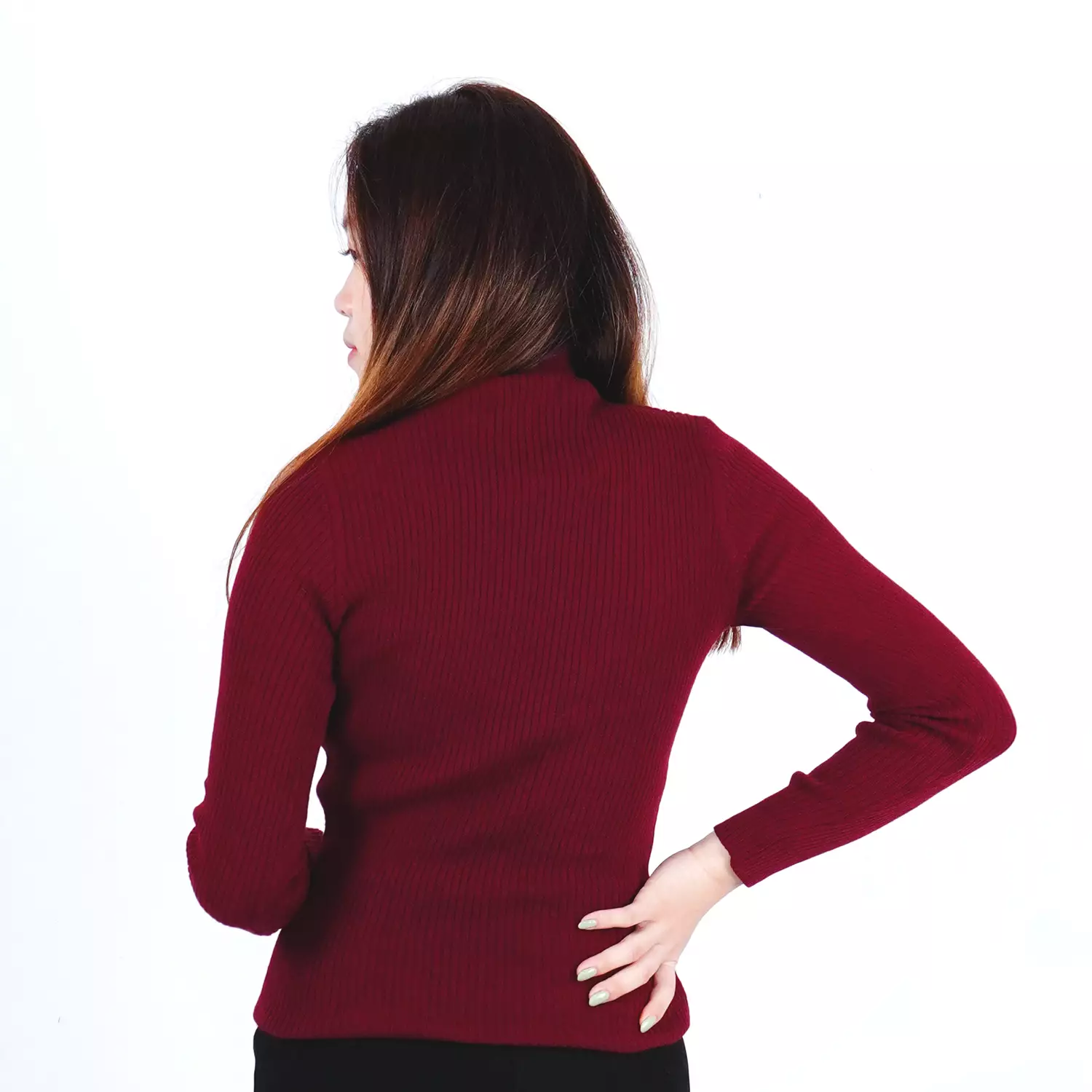 OKECHUKU Elza - Sweater Rajut Sweter Leher Tinggi Knit Switer Korean Style