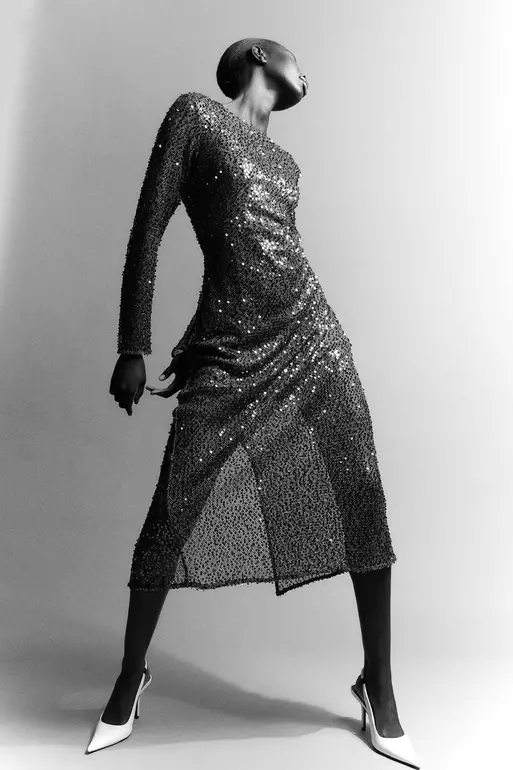 Sequined net dress