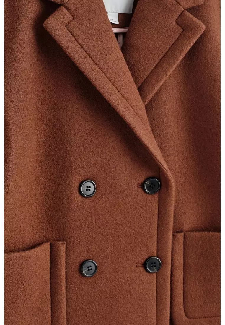 CROPPED DOUBLE-BREASTED WOOL BLAZER