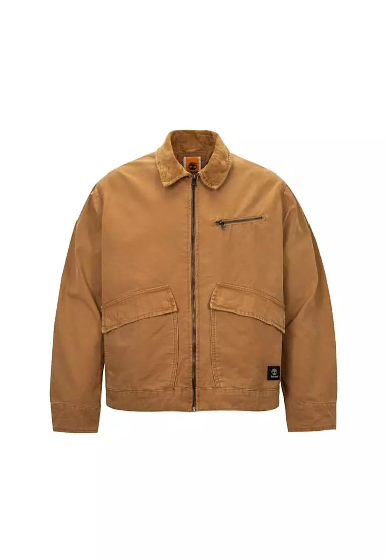 男款休閒水洗帆布外套