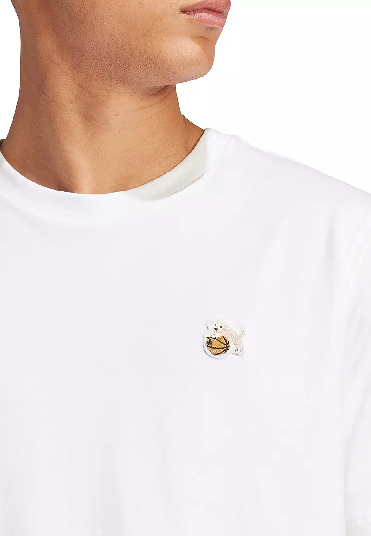 Dog Hoop Patch Graphic T-Shirt