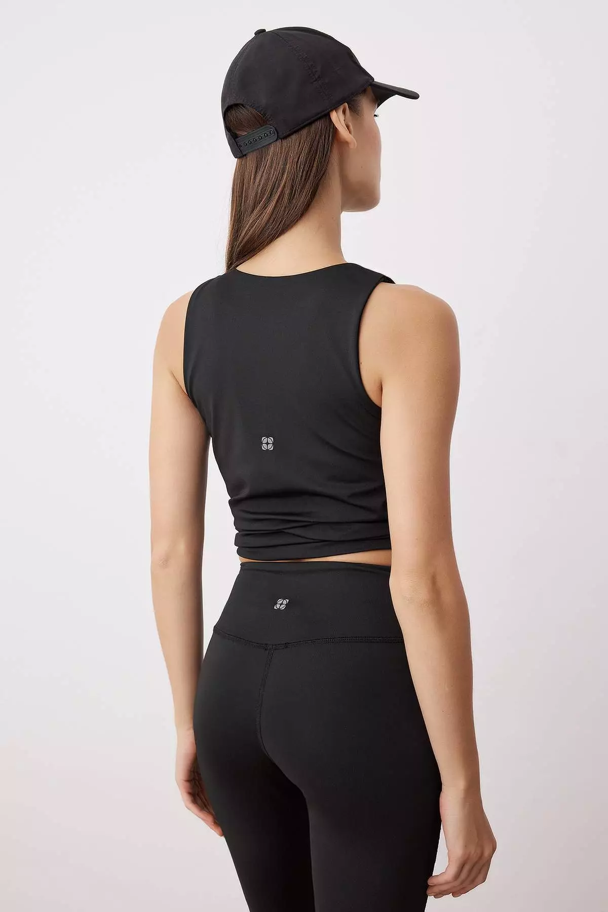 Black 2-Layer Reflective Printed Supportive/Shaping Knitted Sports Bra