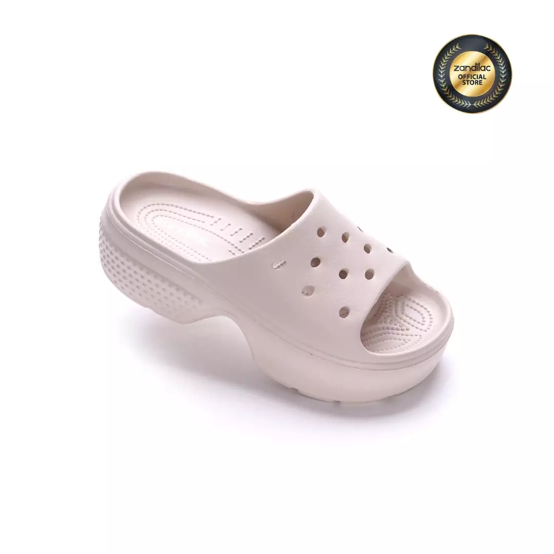 ZANDILAC - SANDAL WANITA DEWASA CH220610WD KREM sandal selop empuk full karet